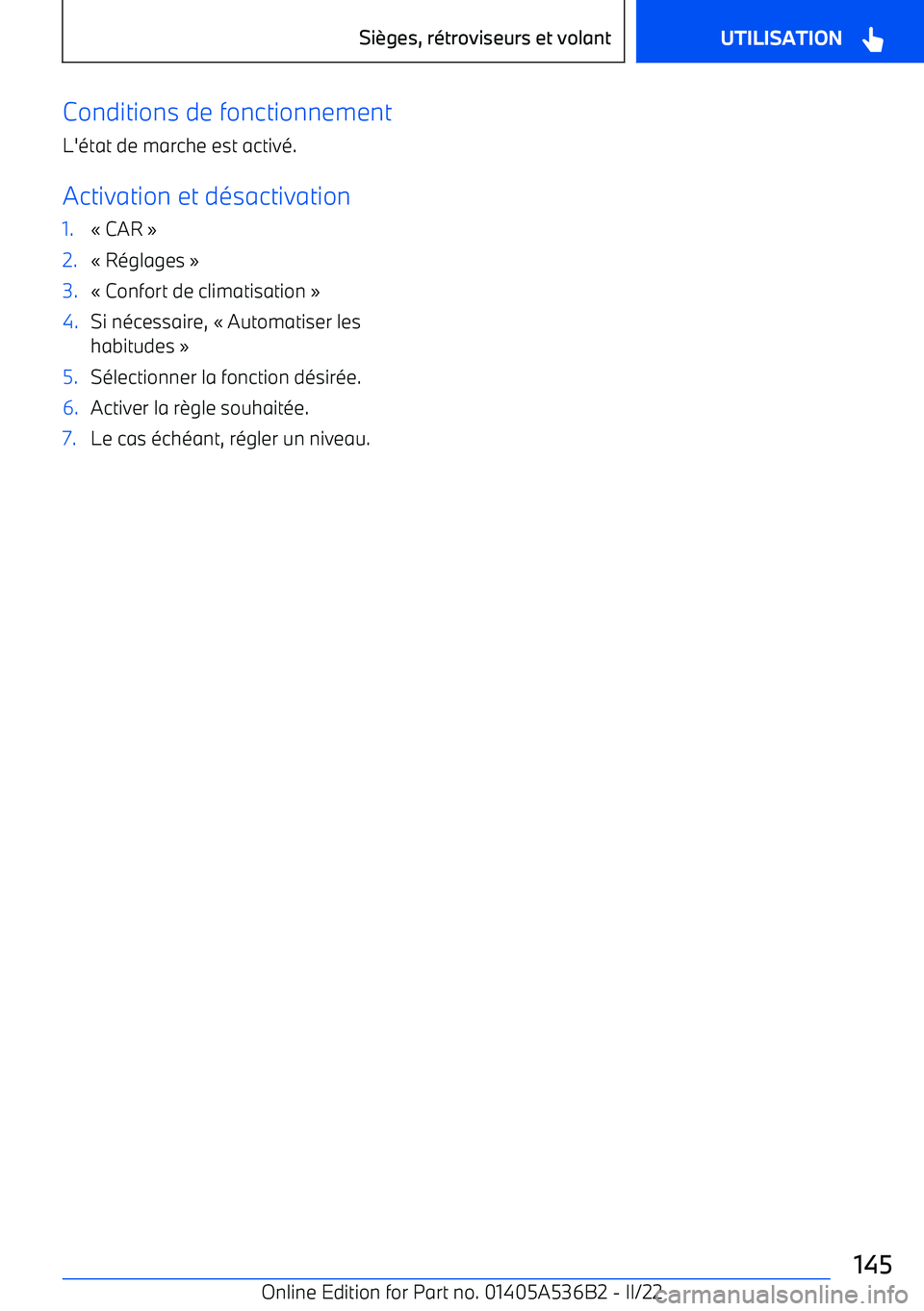 BMW X6 M 2022  Notices Demploi (in French) Conditions de fonctionnementL