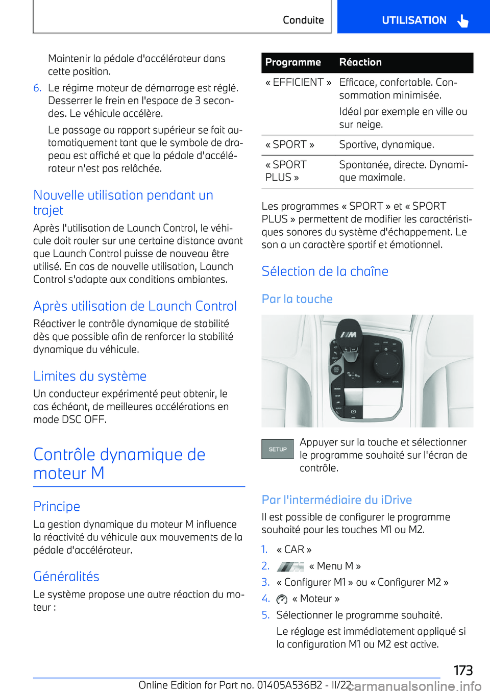 BMW X6 M 2022  Notices Demploi (in French) Maintenir la pédale d