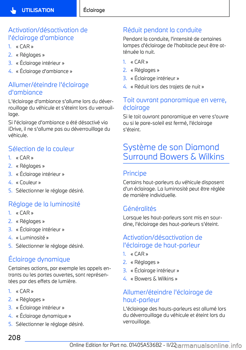 BMW X6 M 2022  Notices Demploi (in French) Activation/désactivation de
l
