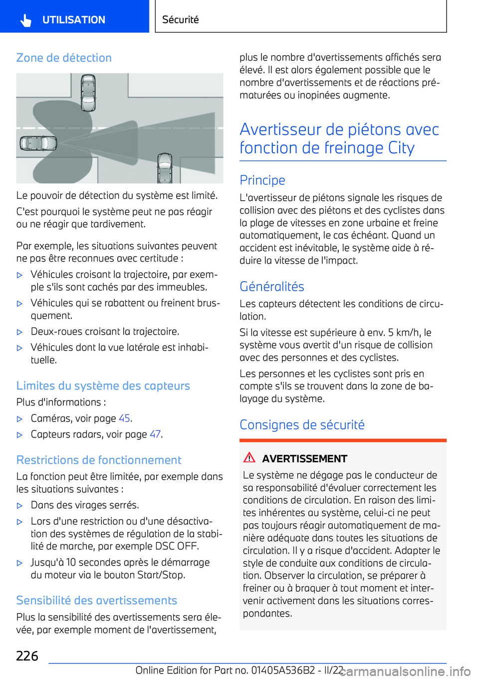 BMW X6 M 2022  Notices Demploi (in French) Zone de d