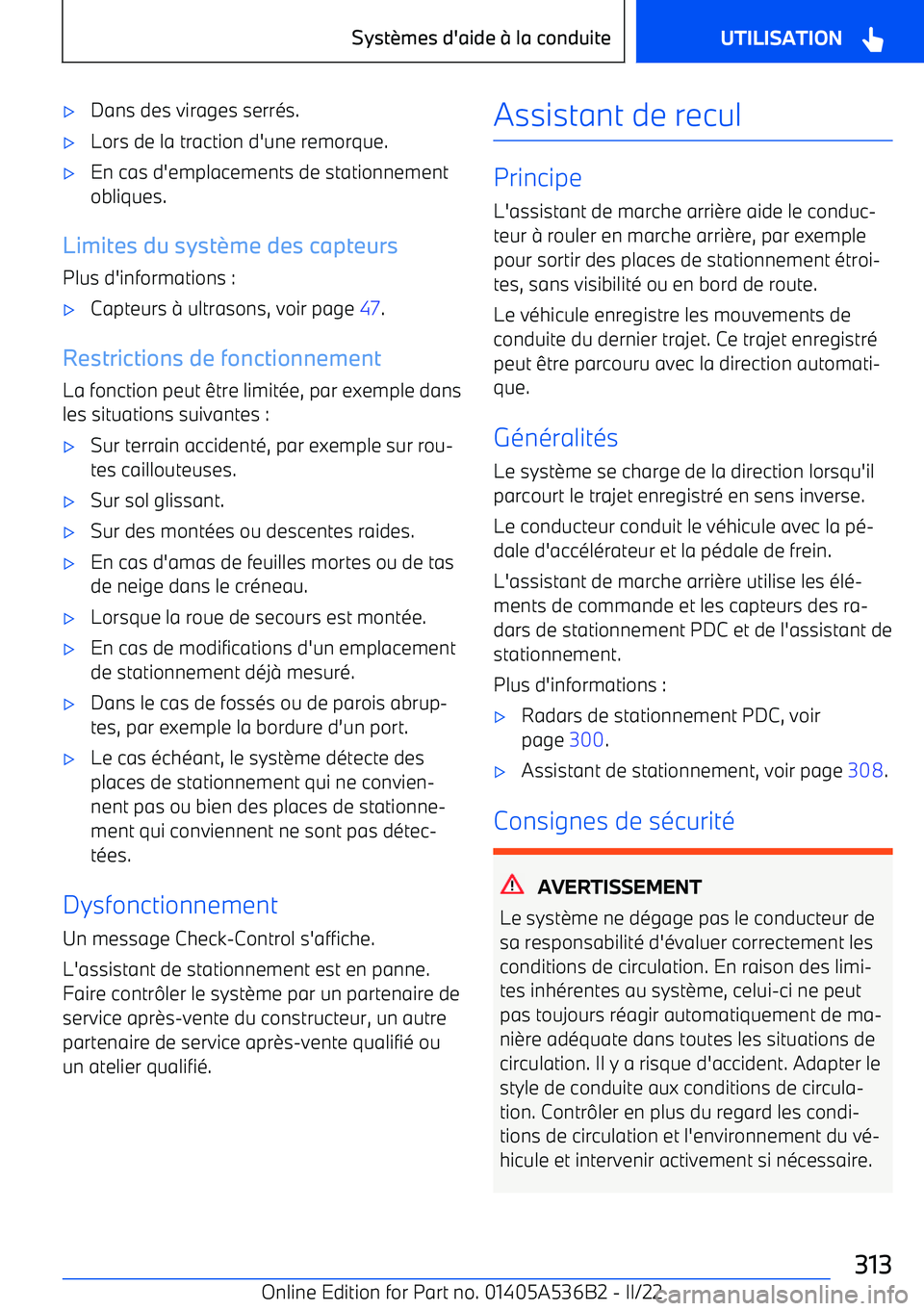 BMW X6 M 2022  Notices Demploi (in French) 