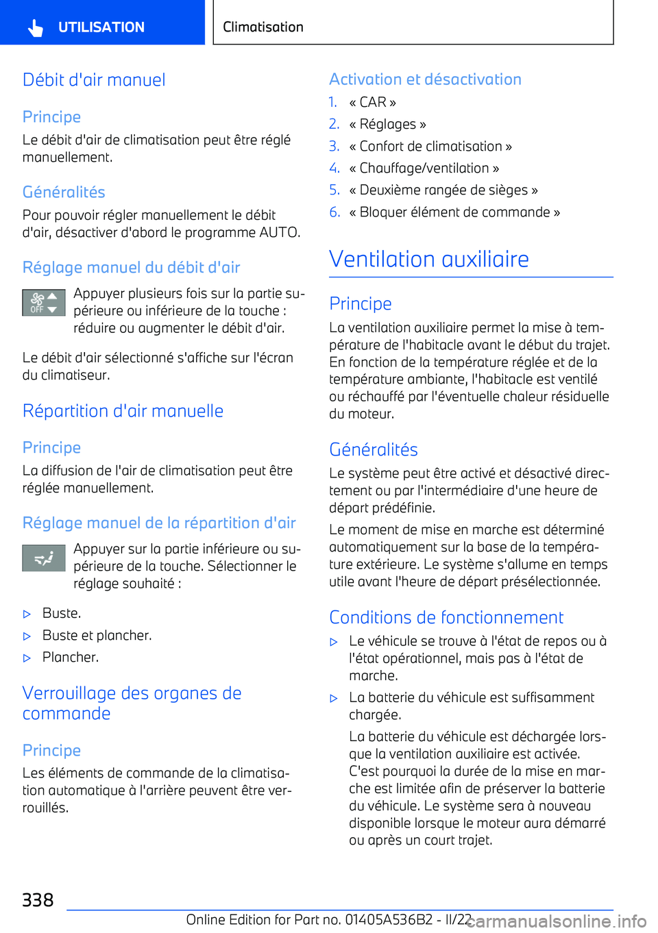BMW X6 M 2022  Notices Demploi (in French) Débit d