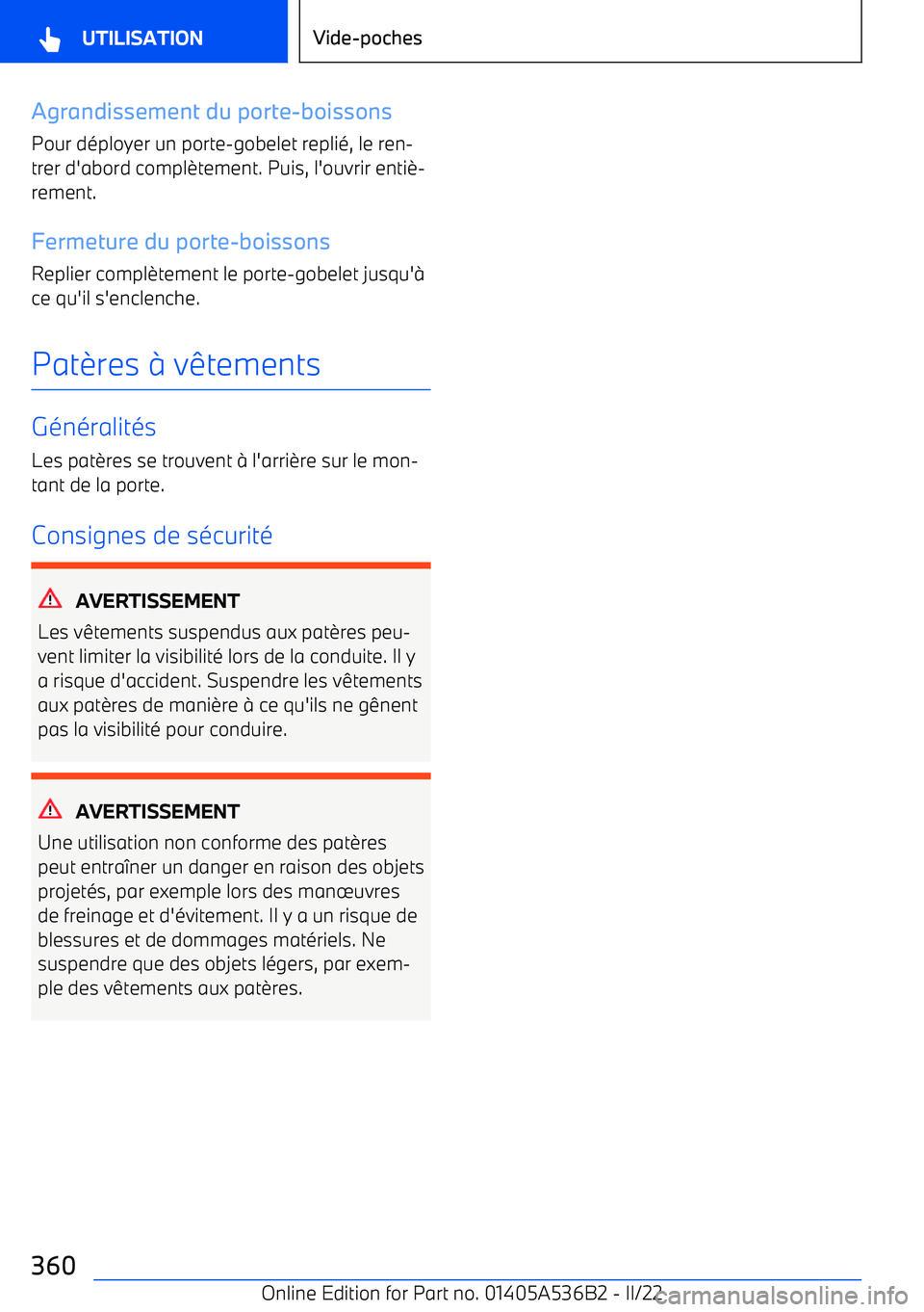 BMW X6 M 2022  Notices Demploi (in French) Agrandissement du porte