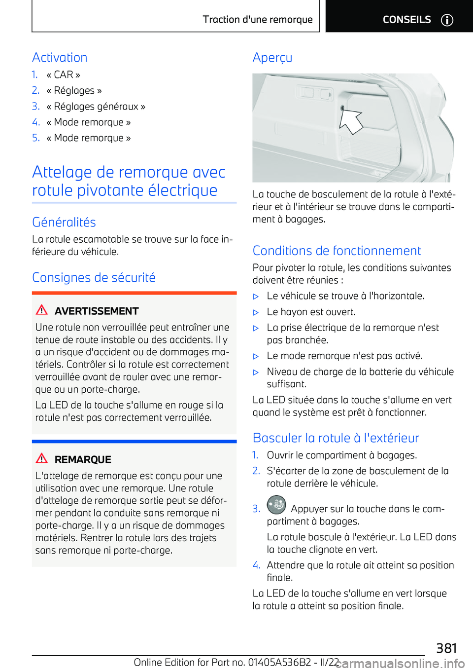 BMW X6 M 2022  Notices Demploi (in French) Activation1.