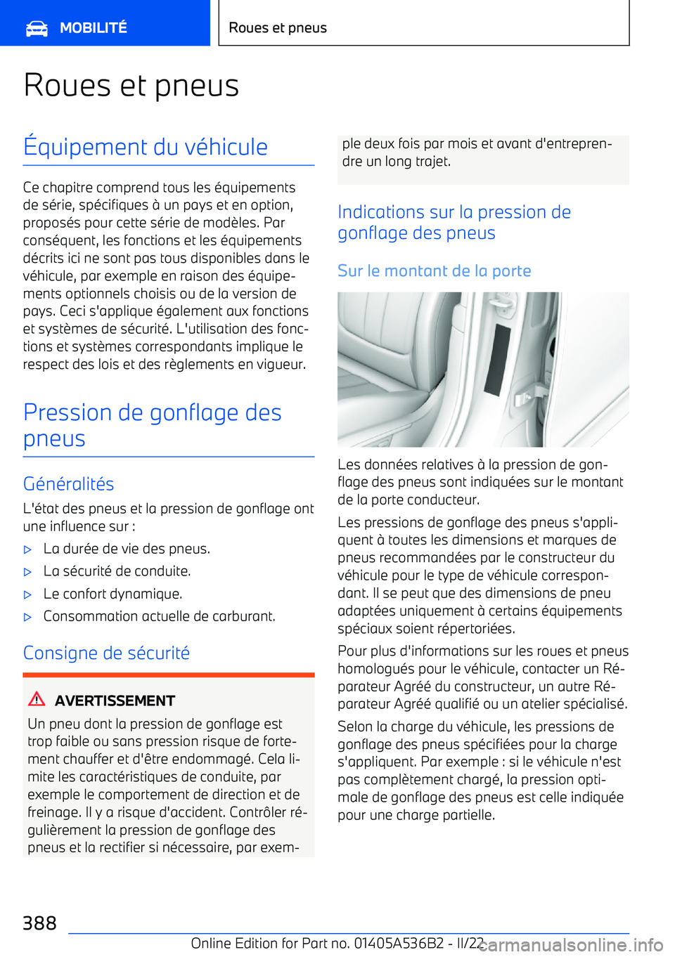 BMW X6 M 2022  Notices Demploi (in French) Roues et pneus