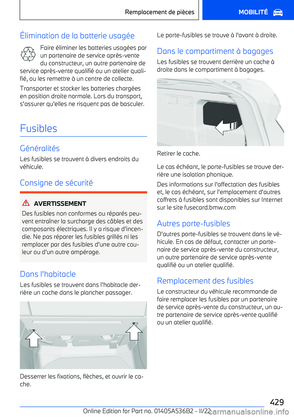 BMW X6 M 2022  Notices Demploi (in French) 