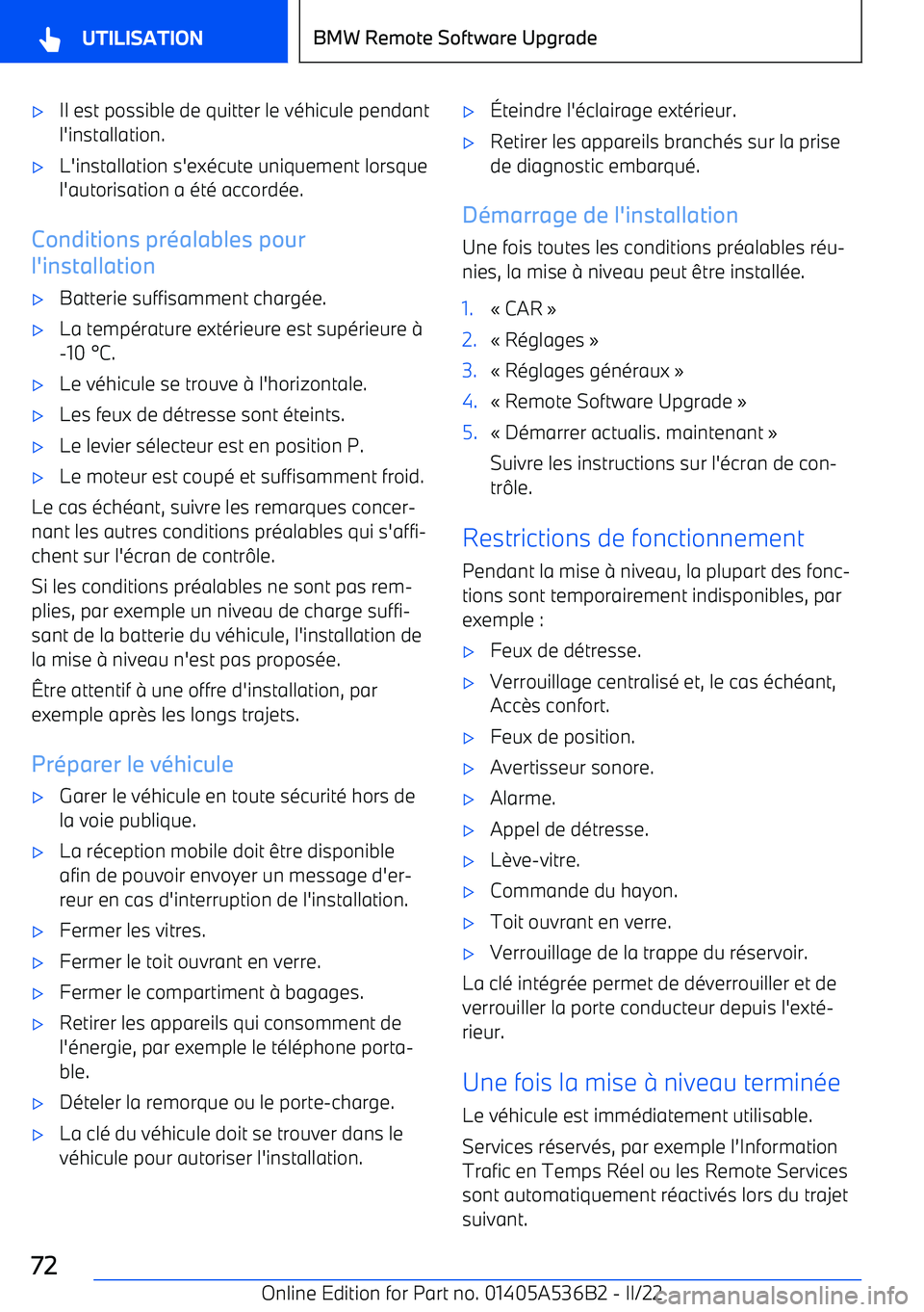 BMW X6 M 2022  Notices Demploi (in French) 