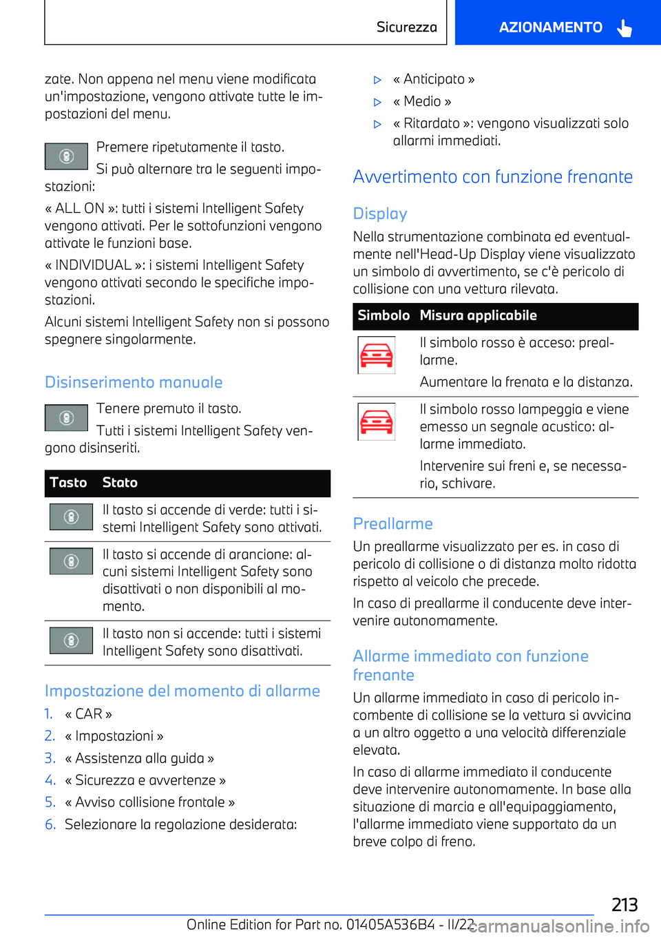 BMW X6 M 2022  Libretti Di Uso E manutenzione (in Italian) zate. Non appena nel menu viene modificataun