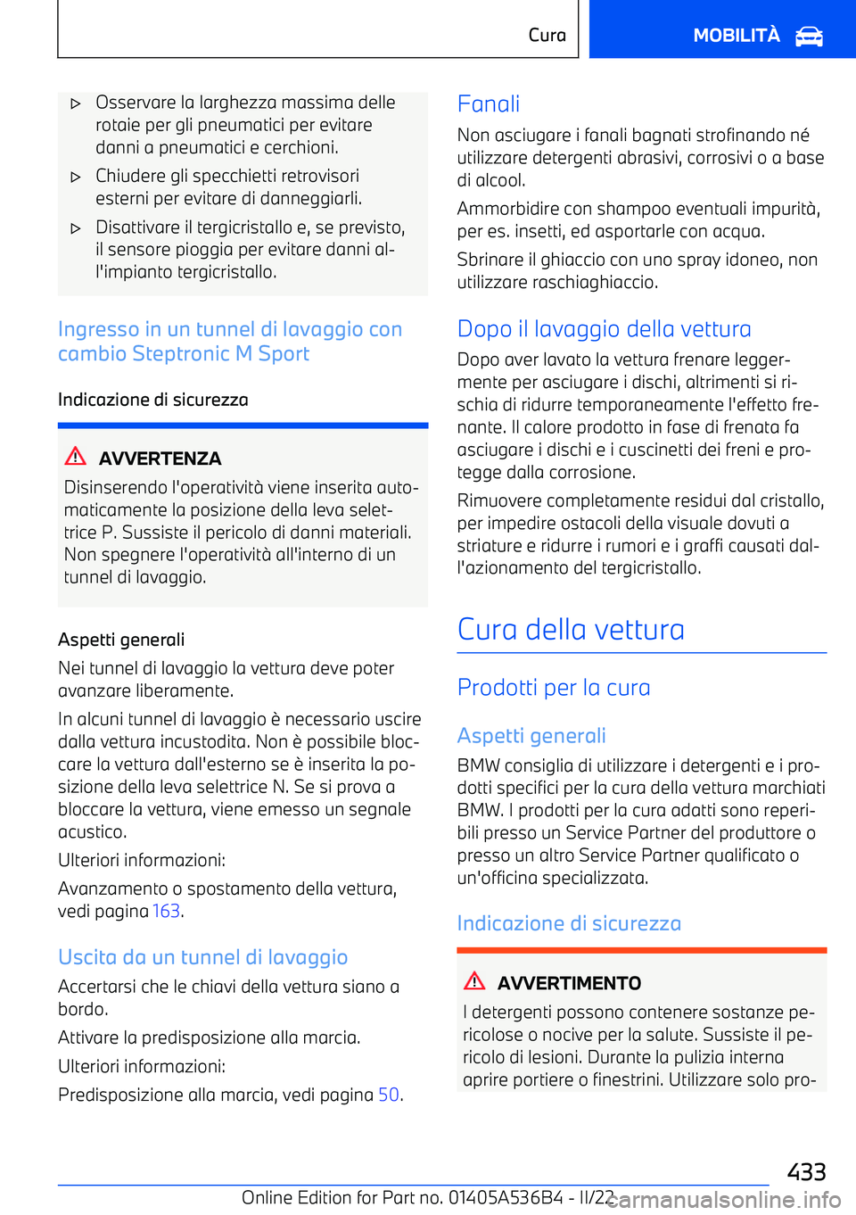 BMW X6 M 2022  Libretti Di Uso E manutenzione (in Italian) 