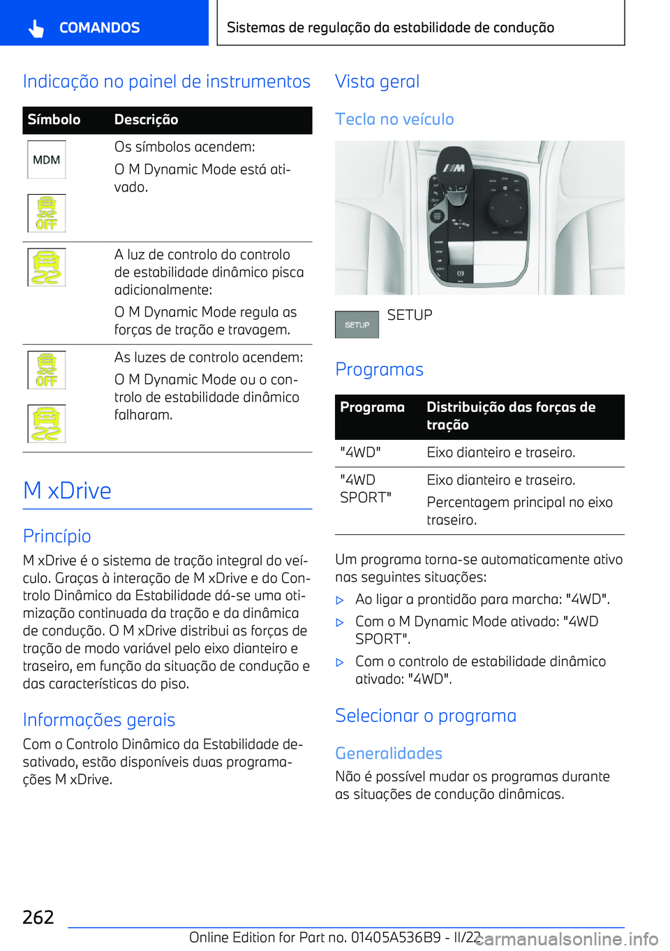 BMW X6 M 2022  Manual do condutor (in Portuguese) Indica