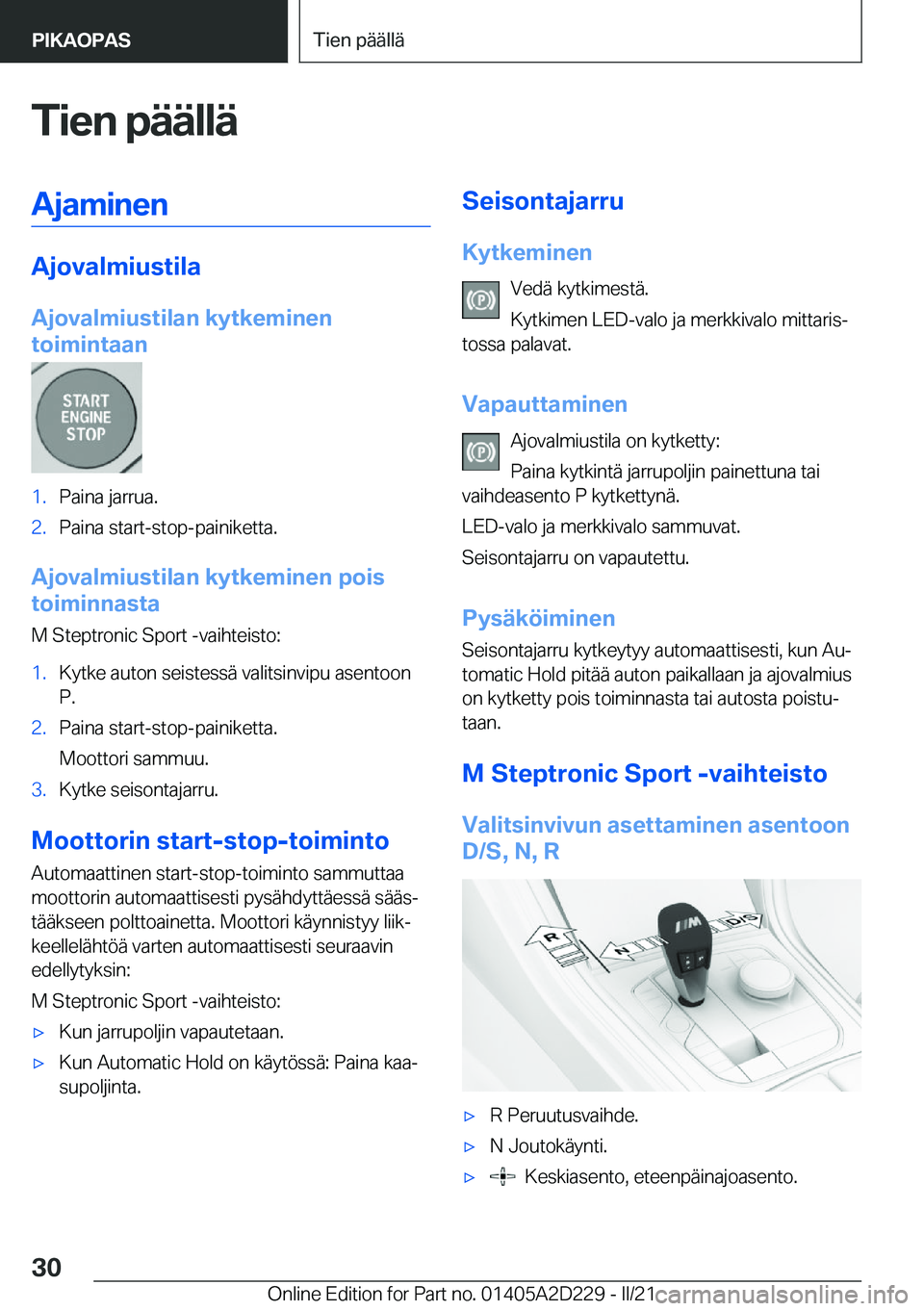 BMW X6 M 2021  Omistajan Käsikirja (in Finnish) �T�i�e�n��p�