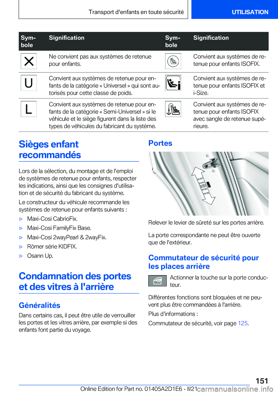 BMW X6 M 2021  Notices Demploi (in French) �S�y�mj
�b�o�l�e�S�i�g�n�i�f�i�c�a�t�i�o�n�S�y�mj
�b�o�l�e�S�i�g�n�i�f�i�c�a�t�i�o�n�N�e��c�o�n�v�i�e�n�t��p�a�s��a�u�x��s�y�s�t�è�m�e�s��d�e��r�e�t�e�n�u�e
�p�o�u�r��e�n�f�a�n�t�s�.�C�o�n�v
