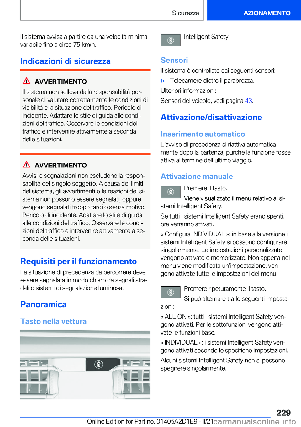 BMW X6 M 2021  Libretti Di Uso E manutenzione (in Italian) �I�l��s�i�s�t�e�m�a��a�v�v�i�s�a��a��p�a�r�t�i�r�e��d�a��u�n�a��v�e�l�o�c�i�t�