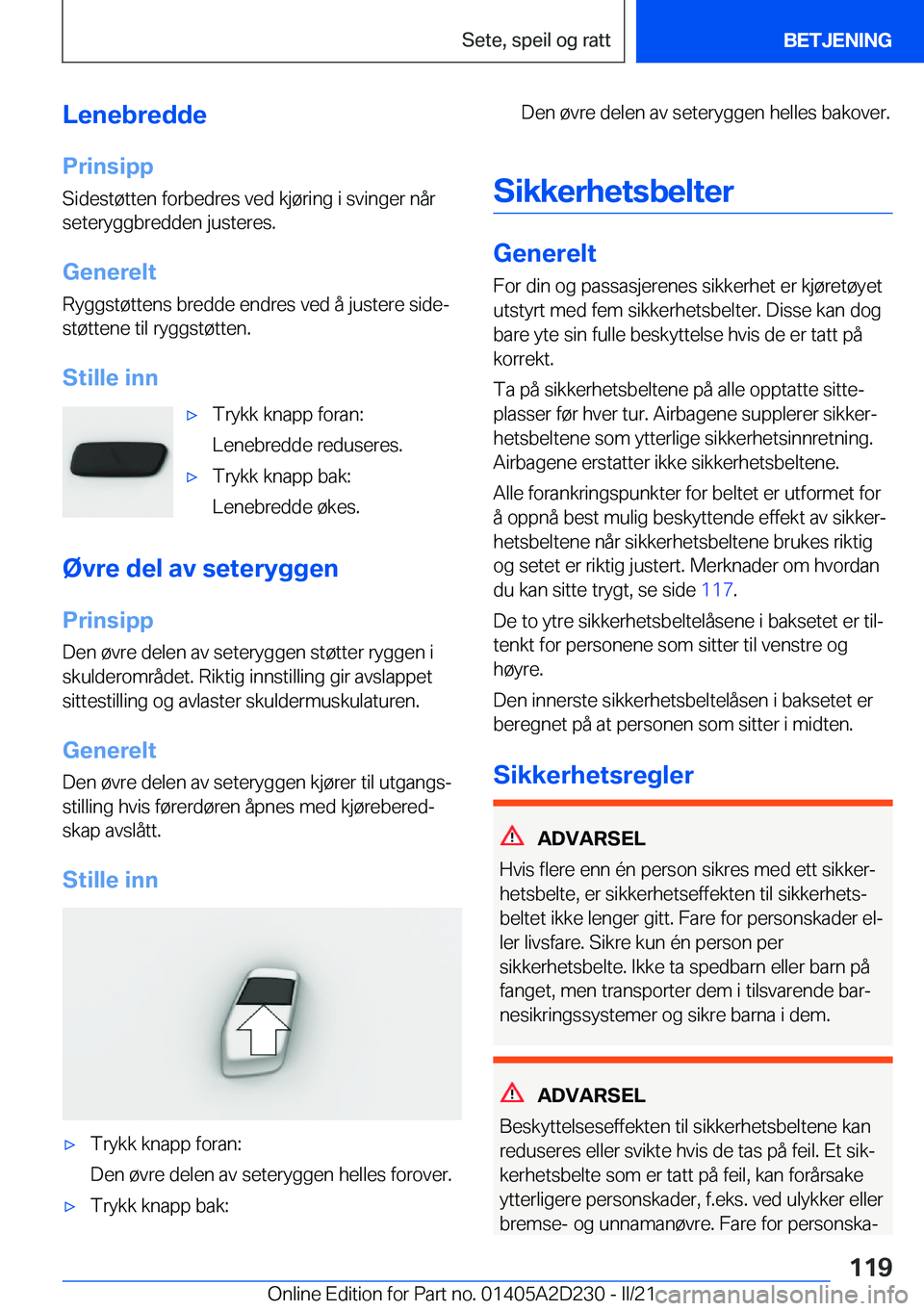BMW X6 M 2021  InstruksjonsbØker (in Norwegian) �L�e�n�e�b�r�e�d�d�e
�P�r�i�n�s�i�p�p �S�i�d�e�s�t�
