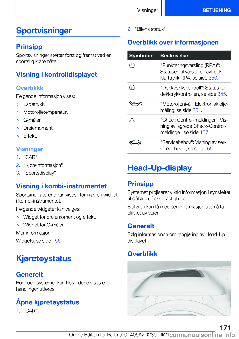BMW X6 M 2021  InstruksjonsbØker (in Norwegian) �S�p�o�r�t�v�i�s�n�i�n�g�e�r
�P�r�i�n�s�i�p�p
�S�p�o�r�t�s�v�i�s�n�i�n�g�e�r��s�t�