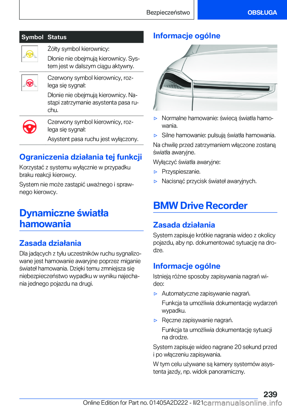 BMW X6 M 2021  Instrukcja obsługi (in Polish) �S�y�m�b�o�l�S�t�a�t�u�s8�