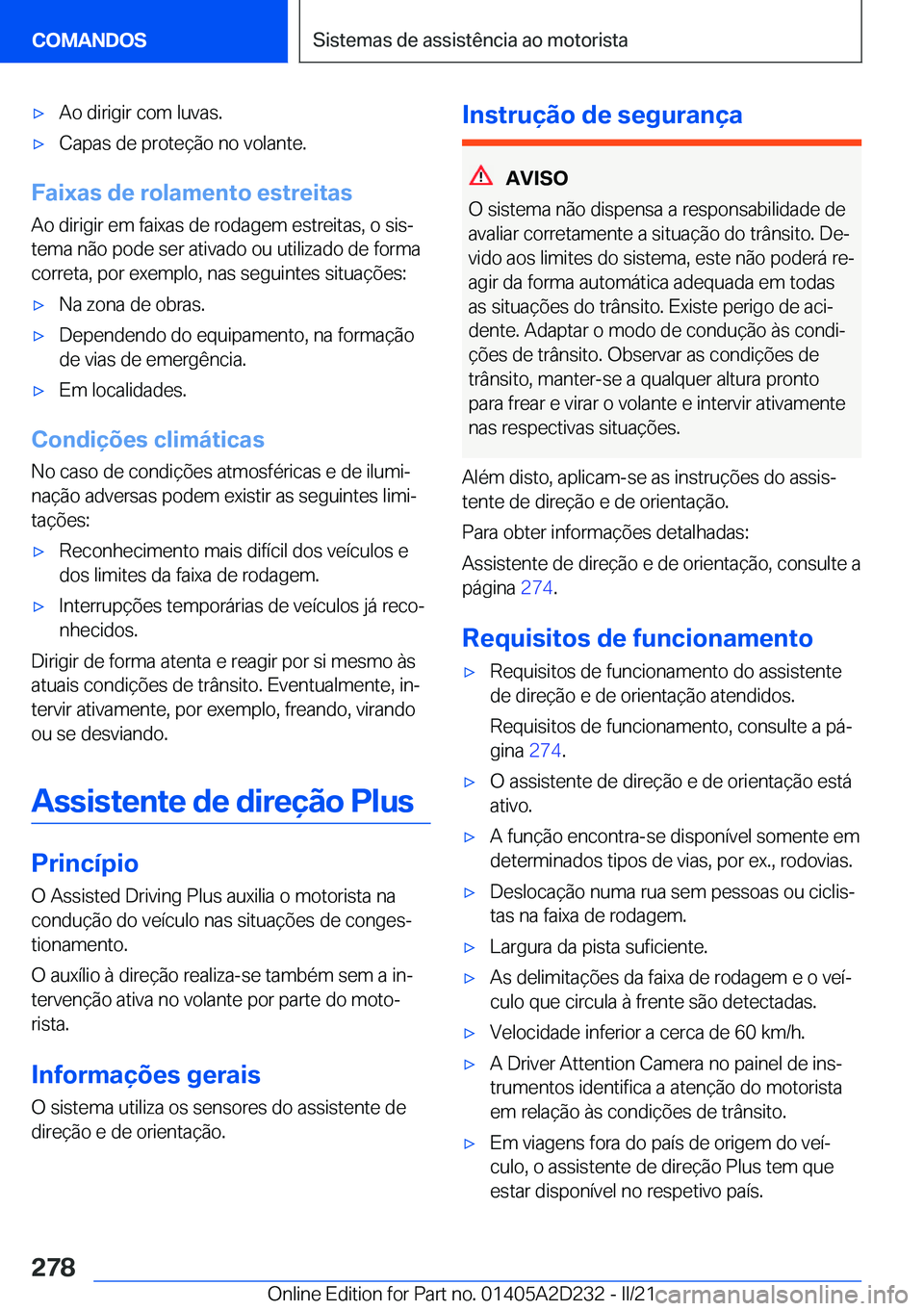 BMW X6 M 2021  Manual do condutor (in Portuguese) 'x�A�o��d�i�r�i�g�i�r��c�o�m��l�u�v�a�s�.'x�C�a�p�a�s��d�e��p�r�o�t�e�