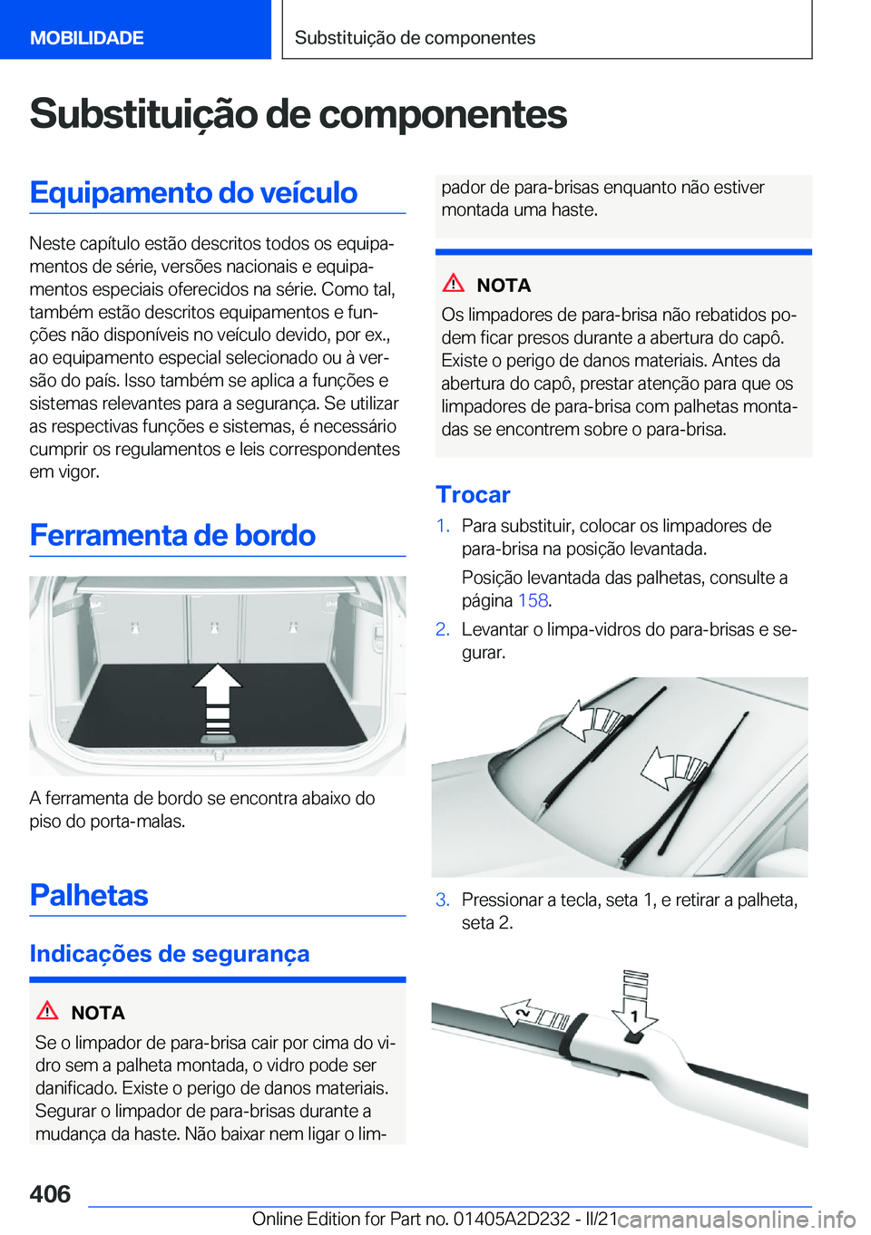 BMW X6 M 2021  Manual do condutor (in Portuguese) �S�u�b�s�t�i�t�u�i�
