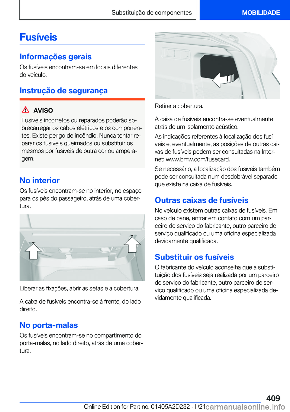 BMW X6 M 2021  Manual do condutor (in Portuguese) �F�u�s�