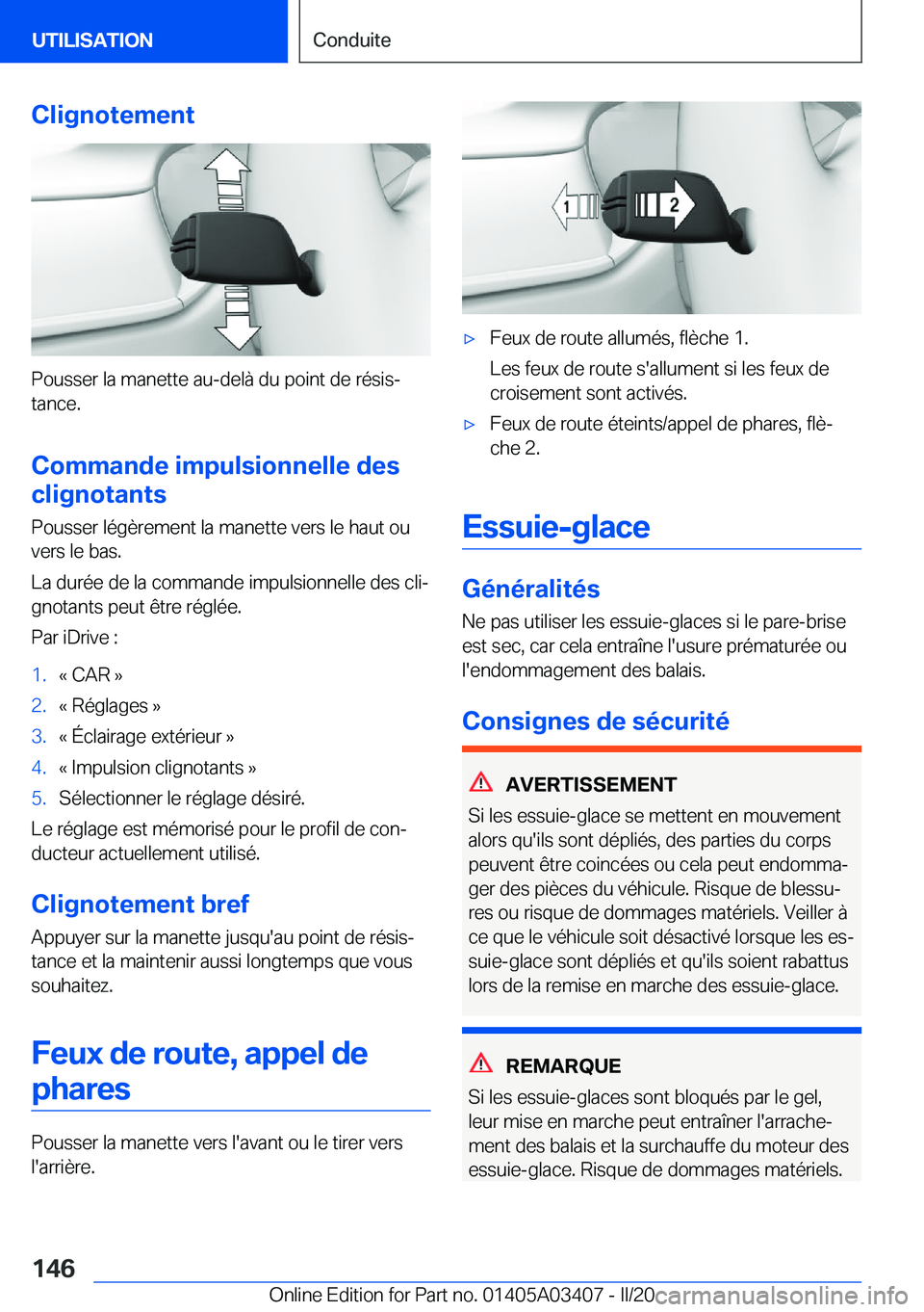 BMW X6 M 2020  Notices Demploi (in French) �C�l�i�g�n�o�t�e�m�e�n�t
�P�o�u�s�s�e�r��l�a��m�a�n�e�t�t�e��a�u�-�d�e�l�