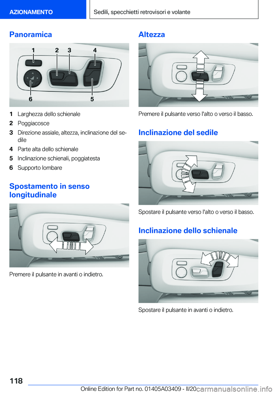 BMW X6 M 2020  Libretti Di Uso E manutenzione (in Italian) �P�a�n�o�r�a�m�i�c�a�1�L�a�r�g�h�e�z�z�a��d�e�l�l�o��s�c�h�i�e�n�a�l�e�2�P�o�g�g�i�a�c�o�s�c�e�3�D�i�r�e�z�i�o�n�e��a�s�s�i�a�l�e�,��a�l�t�e�z�z�a�,��i�n�c�l�i�n�a�z�i�o�n�e��d�e�l��s�eª
�d�i