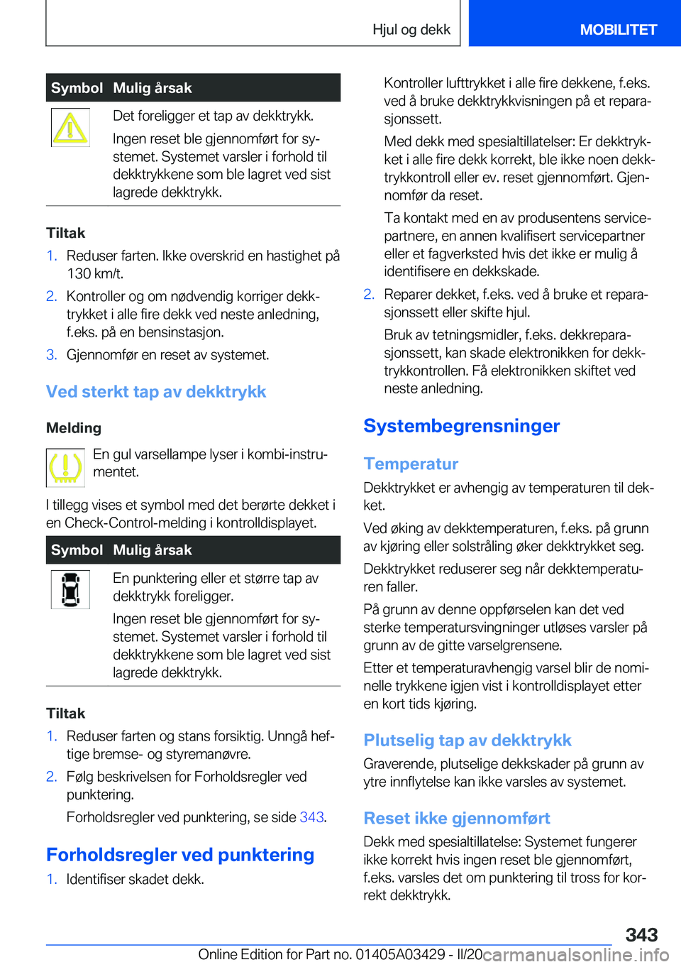 BMW X6 M 2020  InstruksjonsbØker (in Norwegian) �S�y�m�b�o�l�M�u�l�i�g��å�r�s�a�k�D�e�t��f�o�r�e�l�i�g�g�e�r��e�t��t�a�p��a�v��d�e�k�k�t�r�y�k�k�.
�I�n�g�e�n��r�e�s�e�t��b�l�e��g�j�e�n�n�o�m�f�