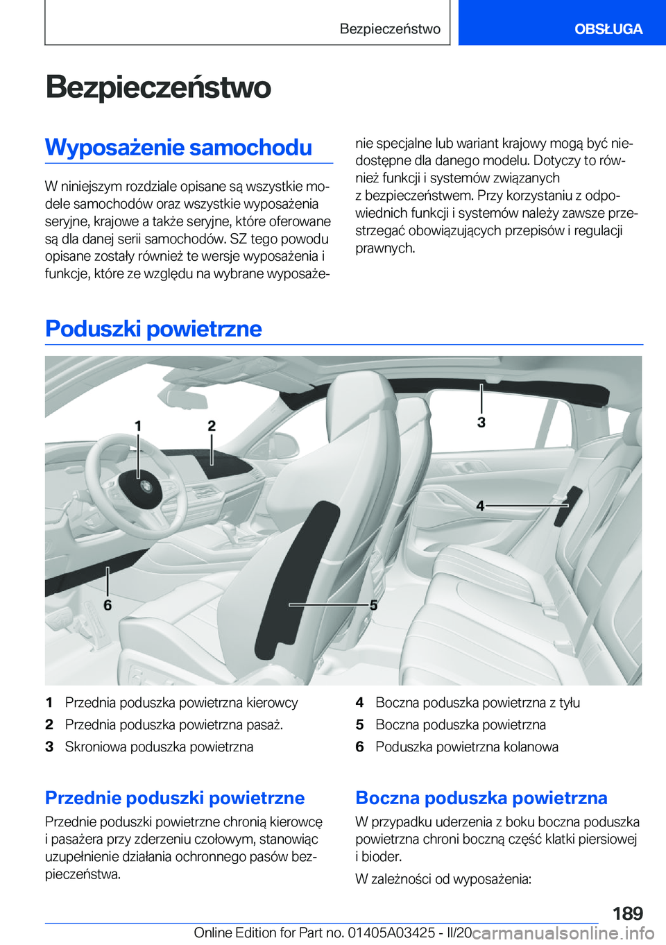 BMW X6 M 2020  Instrukcja obsługi (in Polish) �B�e�z�p�i�e�c�z�e�