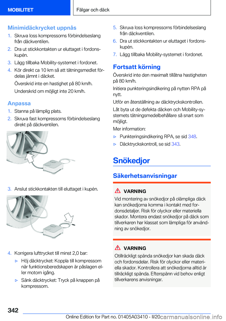BMW X6 M 2020  InstruktionsbÖcker (in Swedish) �M�i�n�i�m�i�d�ä�c�k�r�y�c�k�e�t��u�p�p�n�å�s�1�.�S�k�r�u�v�a��l�o�s�s��k�o�m�p�r�e�s�s�o�r�n�s��f�
