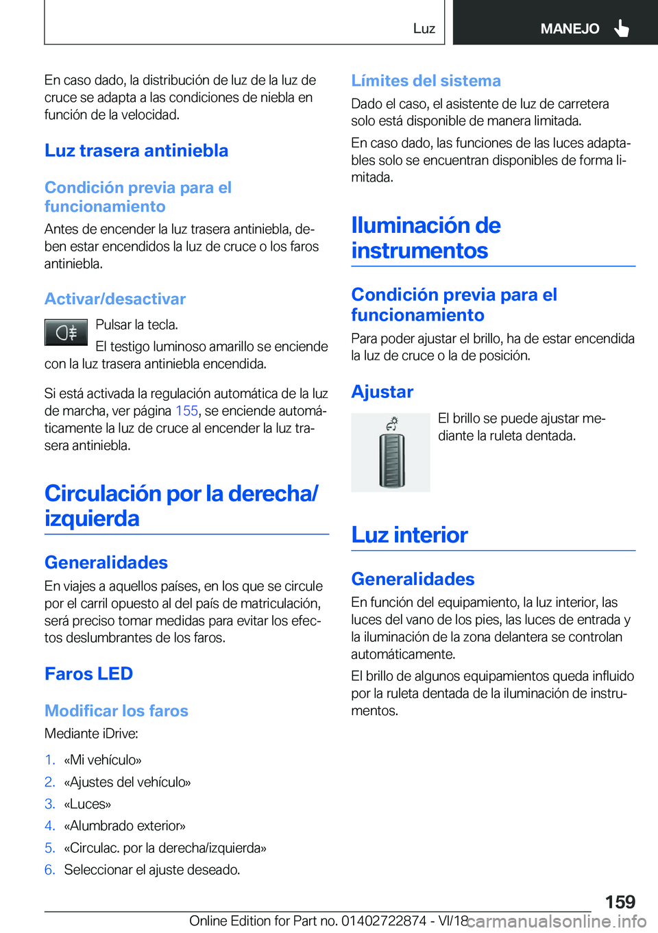 BMW X6 M 2019  Manuales de Empleo (in Spanish) �E�n��c�a�s�o��d�a�d�o�,��l�a��d�i�s�t�r�i�b�u�c�i�