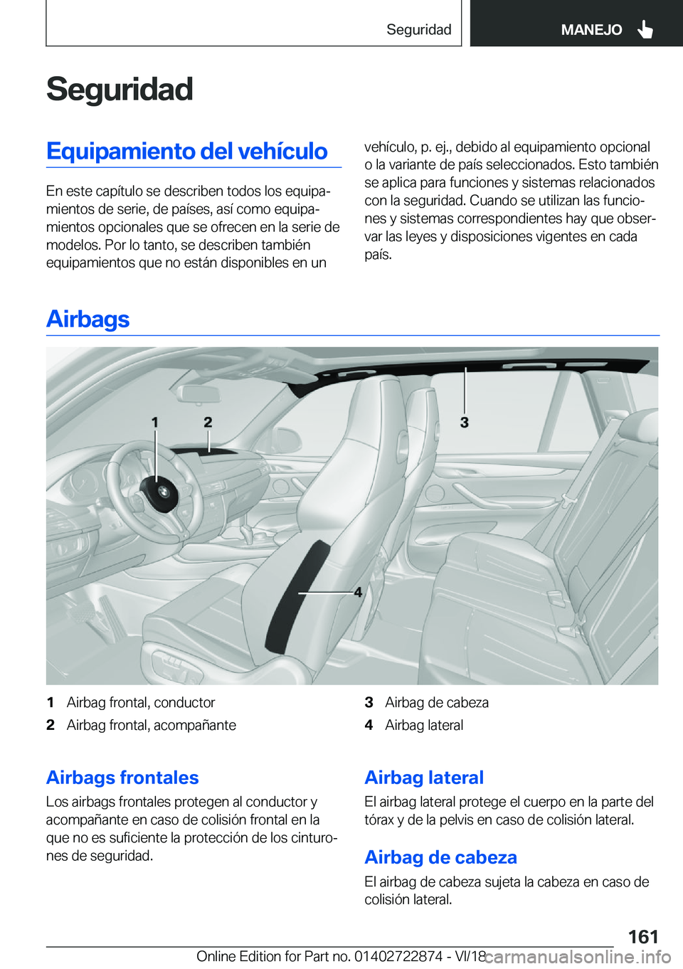 BMW X6 M 2019  Manuales de Empleo (in Spanish) �S�e�g�u�r�i�d�a�d�E�q�u�i�p�a�m�i�e�n�t�o��d�e�l��v�e�h�