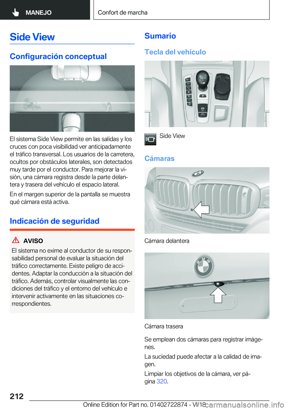 BMW X6 M 2019  Manuales de Empleo (in Spanish) �S�i�d�e��V�i�e�w
�C�o�n�f�i�g�u�r�a�c�i�