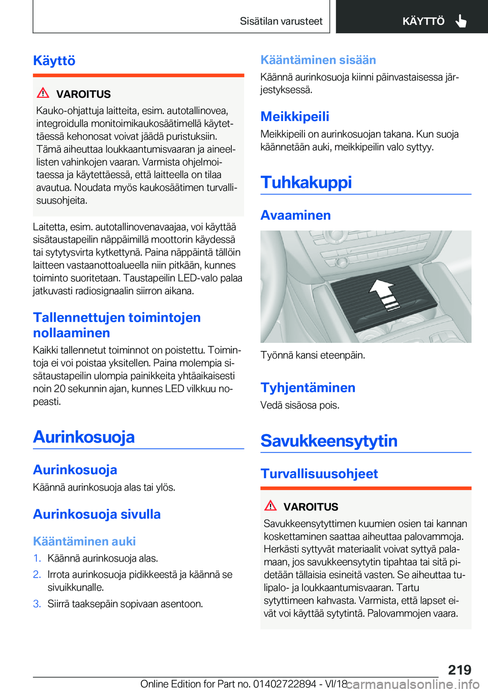 BMW X6 M 2019  Omistajan Käsikirja (in Finnish) �K�