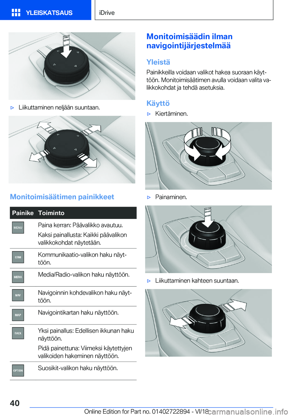 BMW X6 M 2019  Omistajan Käsikirja (in Finnish) 'x�L�i�i�k�u�t�t�a�m�i�n�e�n��n�e�l�j�