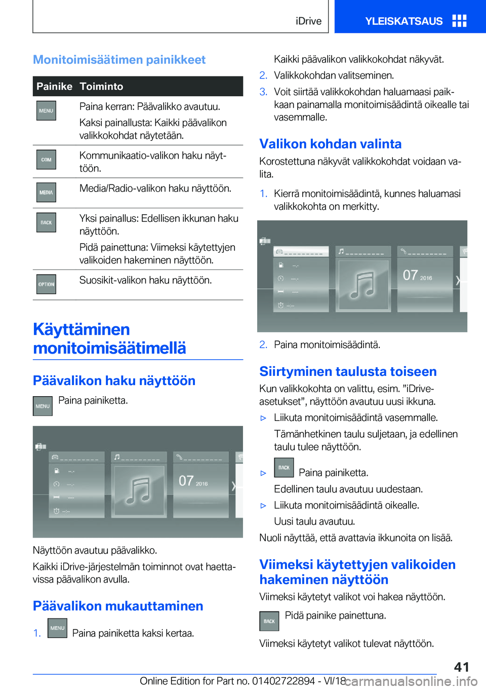 BMW X6 M 2019  Omistajan Käsikirja (in Finnish) �M�o�n�i�t�o�i�m�i�s�