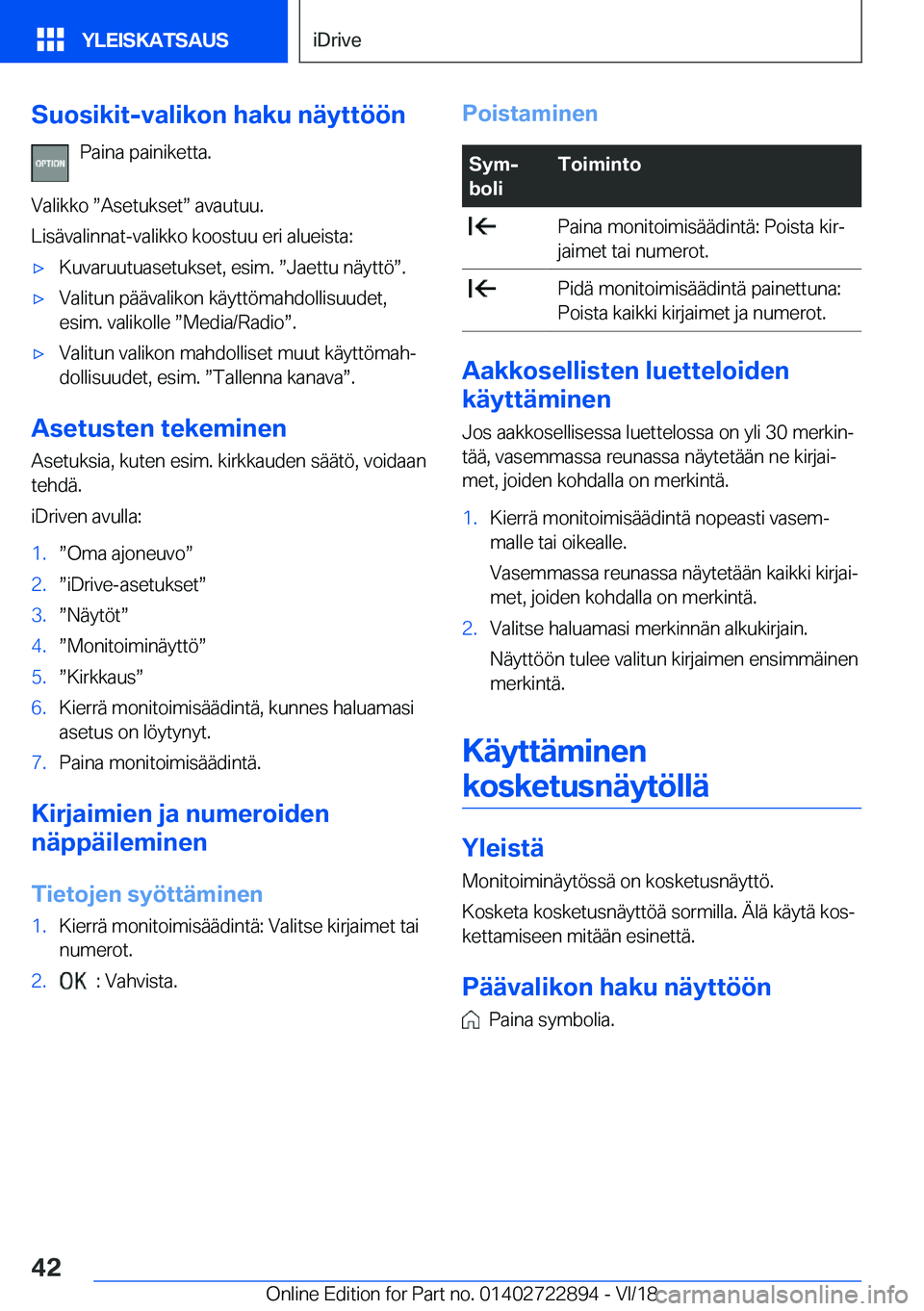 BMW X6 M 2019  Omistajan Käsikirja (in Finnish) �S�u�o�s�i�k�i�t�-�v�a�l�i�k�o�n��h�a�k�u��n�