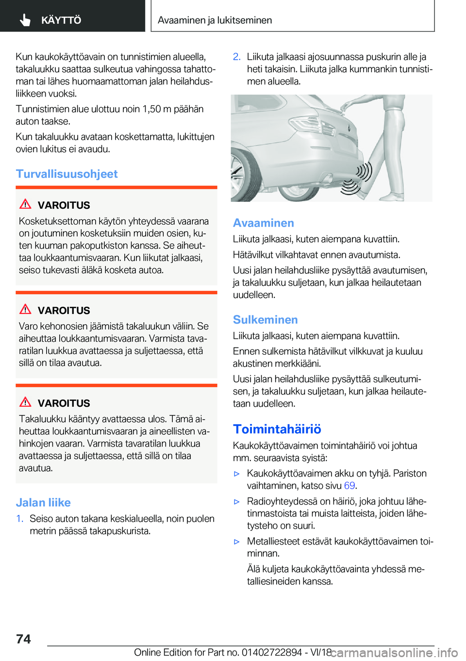BMW X6 M 2019  Omistajan Käsikirja (in Finnish) �K�u�n��k�a�u�k�o�k�