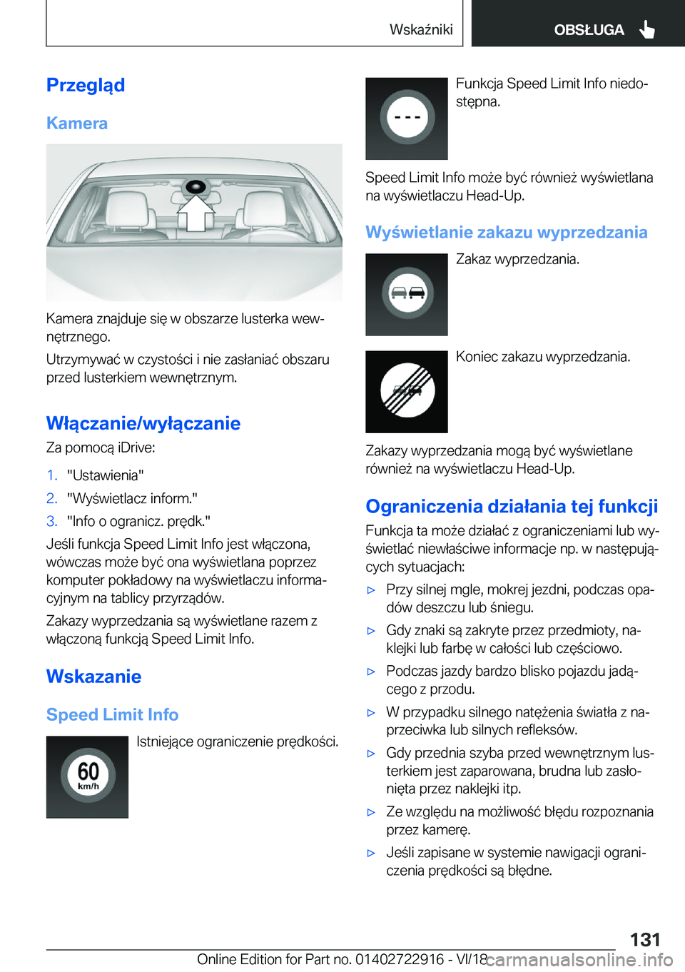 BMW X6 M 2019  Instrukcja obsługi (in Polish) �P�r�z�e�g�l�ą�d�K�a�m�e�r�a
�K�a�m�e�r�a��z�n�a�j�d�u�j�e��s�i�