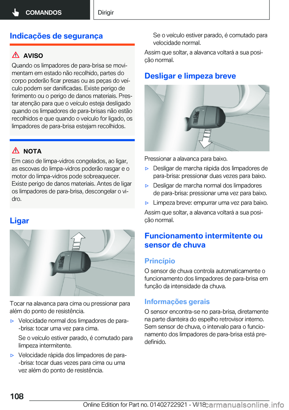 BMW X6 M 2019  Manual do condutor (in Portuguese) �I�n�d�i�c�a�