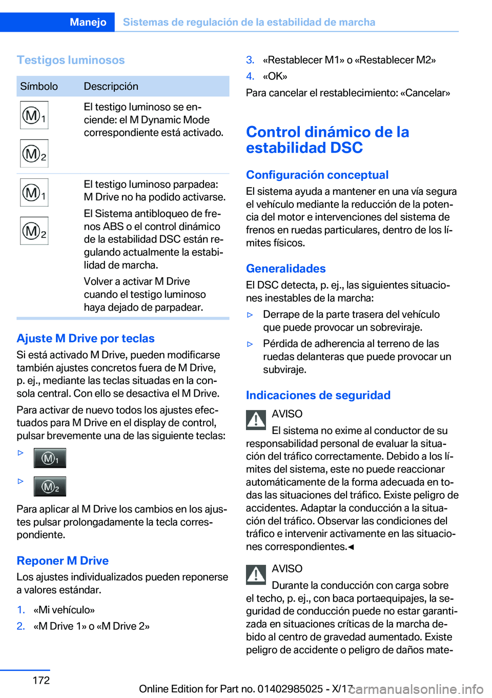 BMW X6 M 2018  Manuales de Empleo (in Spanish) �T�e�s�t�i�g�o�s��l�u�m�i�n�o�s�o�s�S�
