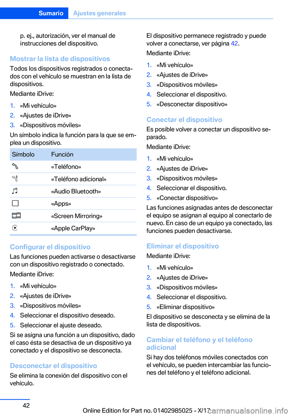 BMW X6 M 2018  Manuales de Empleo (in Spanish) �p�.� �e�j�.�,� �a�u�t�o�r�i�z�a�c�i�