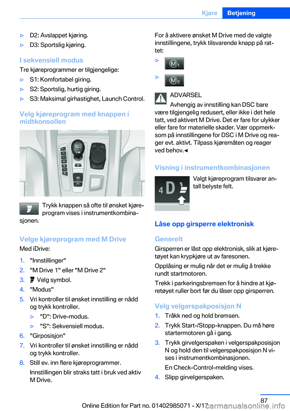 BMW X6 M 2018  InstruksjonsbØker (in Norwegian) 'y�D�2�:� �A�v�s�l�a�p�p�e�t� �k�j�