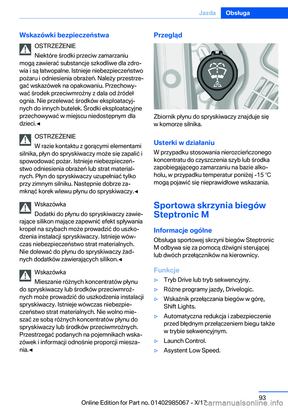 BMW X6 M 2018  Instrukcja obsługi (in Polish) �W�s�k�a�z�