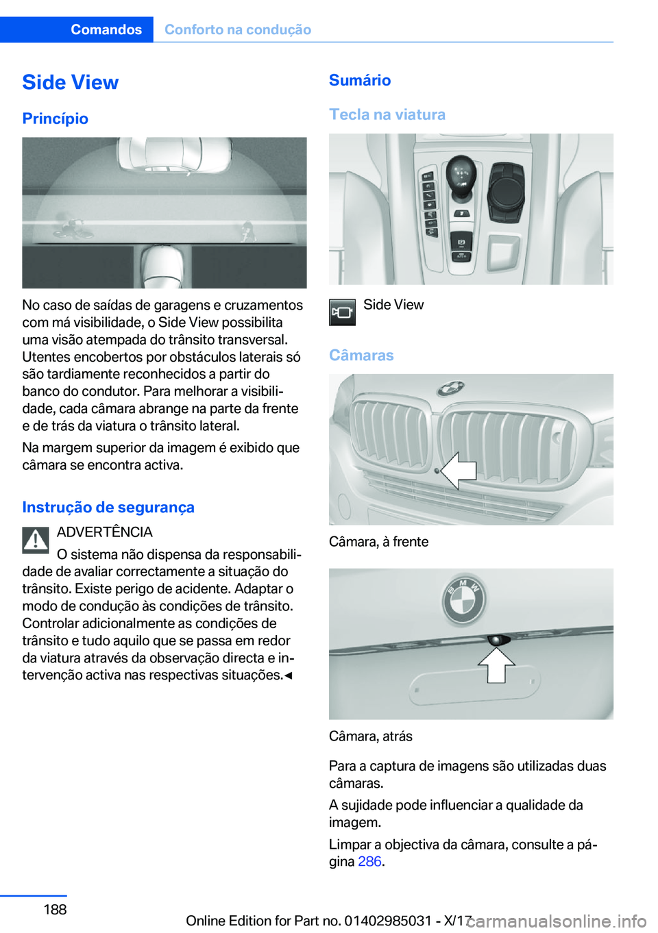 BMW X6 M 2018  Manual do condutor (in Portuguese) �S�i�d�e��V�i�e�w�P�r�i�n�c�