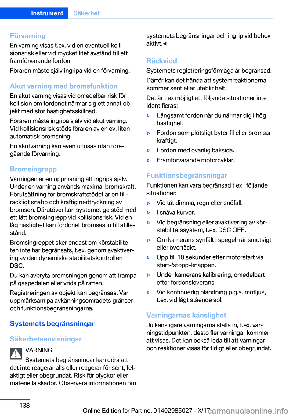 BMW X6 M 2018  InstruktionsbÖcker (in Swedish) �F�