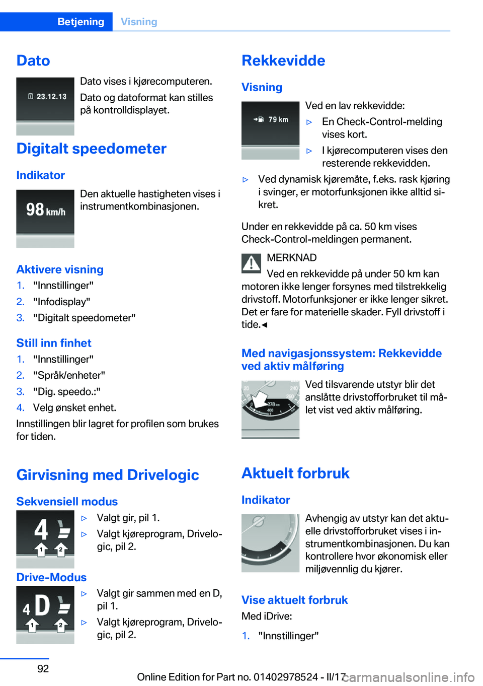 BMW X6 M 2017  InstruksjonsbØker (in Norwegian) �D�a�t�o�D�a�t�o� �v�i�s�e�s� �i� �k�j�