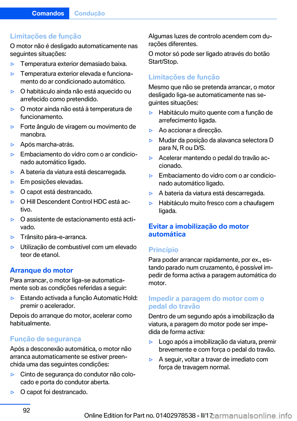 BMW X6 M 2017  Manual do condutor (in Portuguese) �L�i�m�i�t�a�