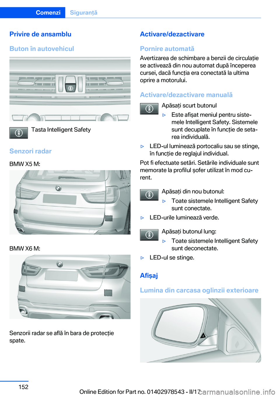 BMW X6 M 2017  Ghiduri De Utilizare (in Romanian) �P�r�i�v�i�r�e��d�e��a�n�s�a�m�b�l�u
�B�u�t�o�n��