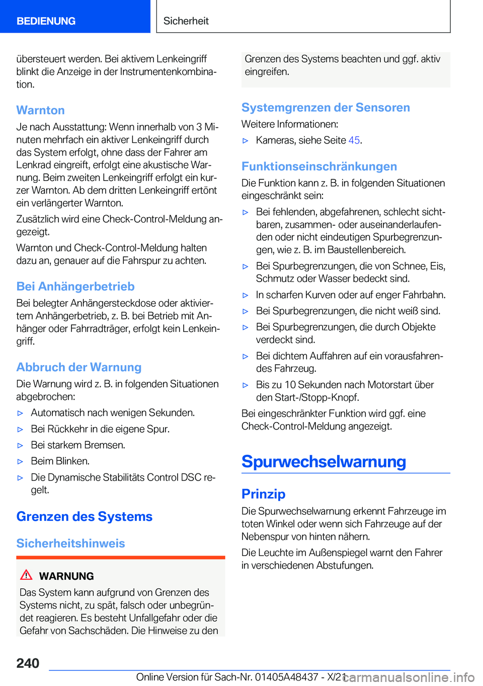 BMW X7 2022  Betriebsanleitungen (in German) �