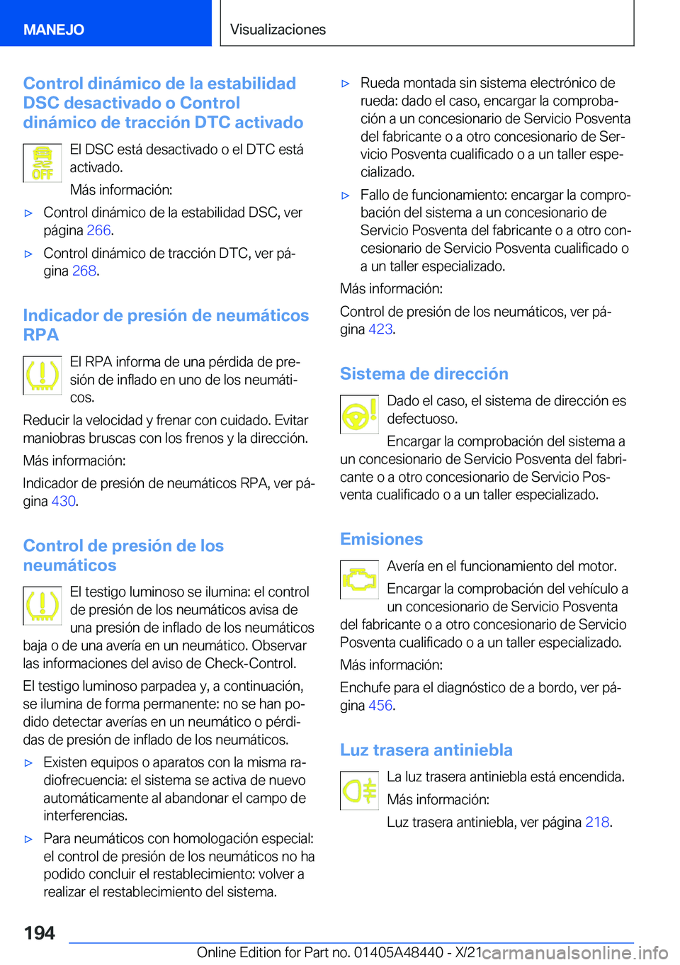 BMW X7 2022  Manuales de Empleo (in Spanish) �C�o�n�t�r�o�l��d�i�n�