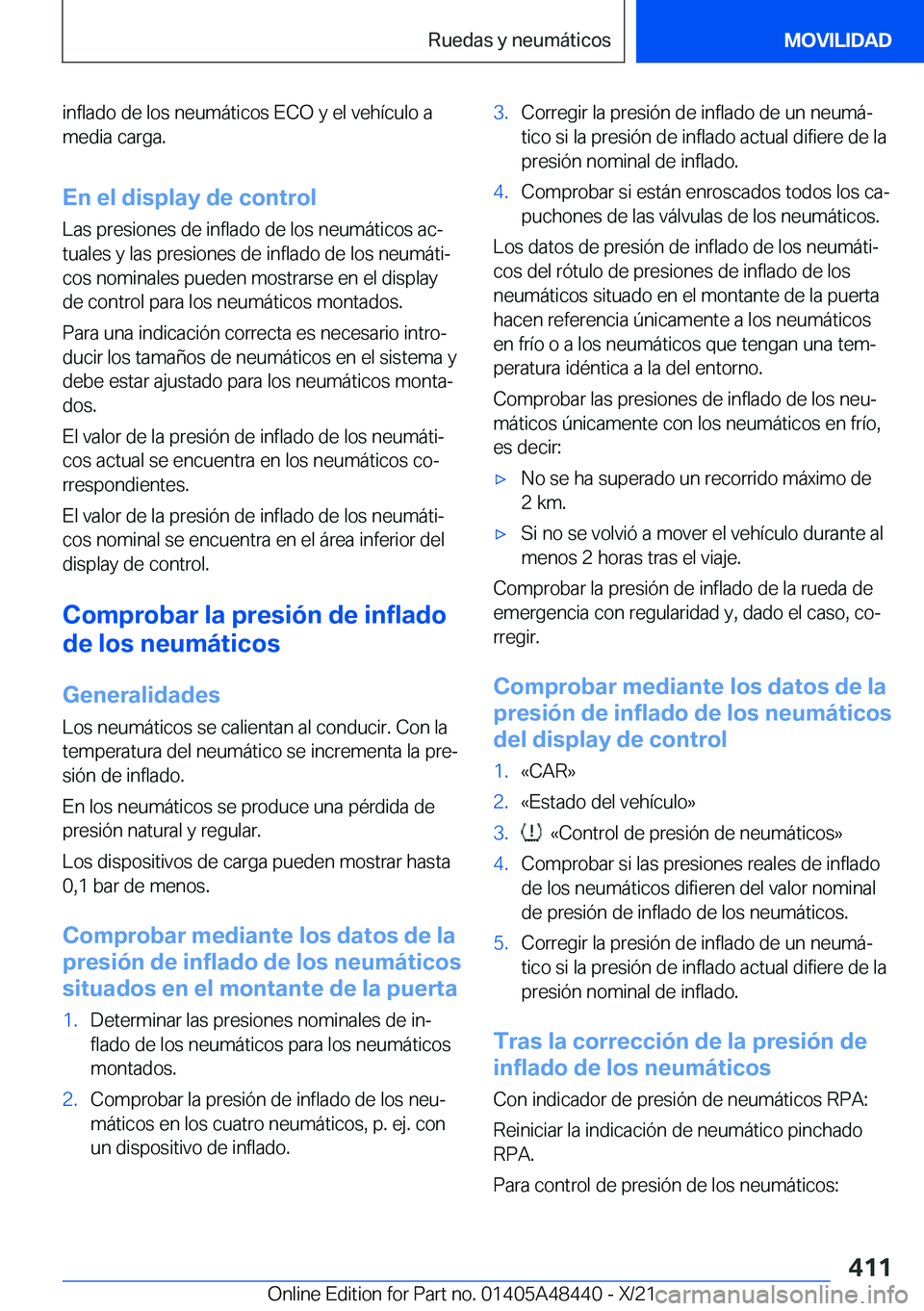 BMW X7 2022  Manuales de Empleo (in Spanish) �i�n�f�l�a�d�o��d�e��l�o�s��n�e�u�m�